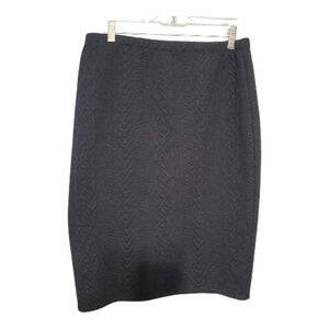 Vince Camuto Black Cable-Knit Pencil Skirt